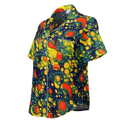 Neon Orchard on a Women's Short Sleeve Pajama Top