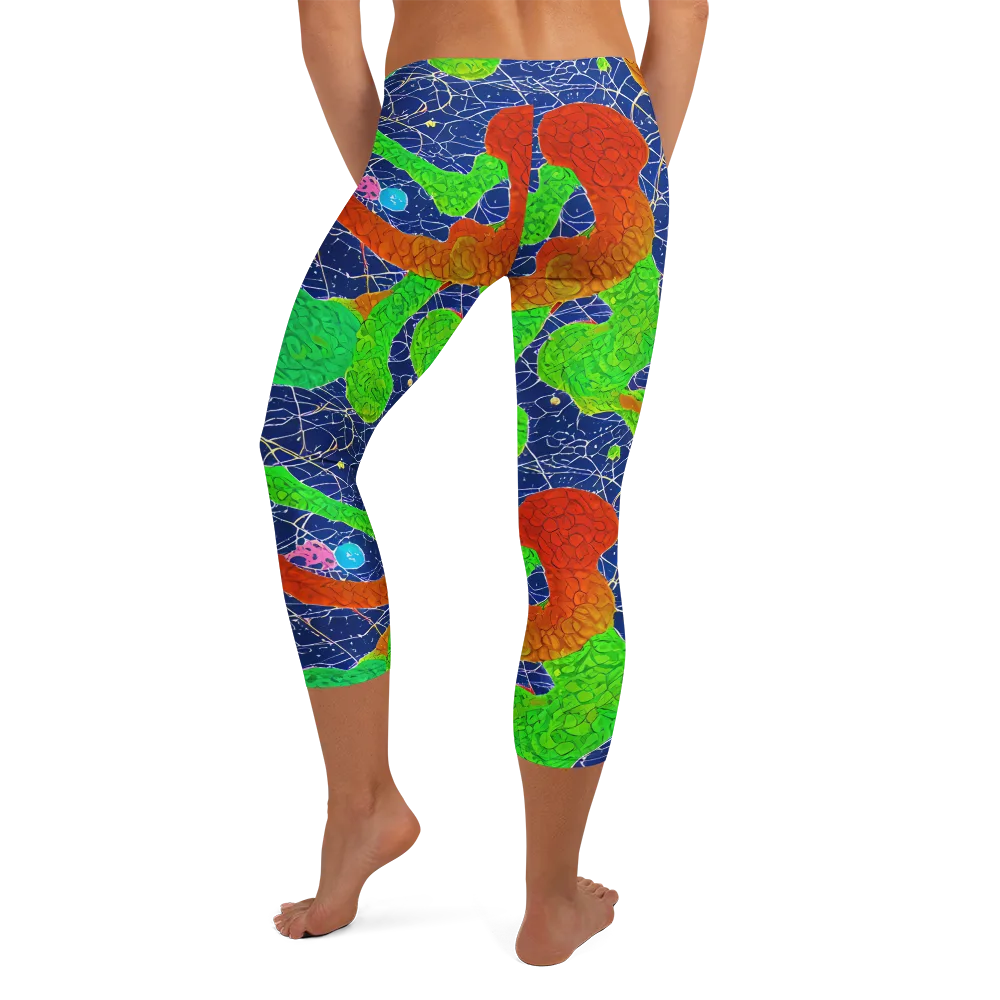 Lime Inferno on Capri Leggings — Back