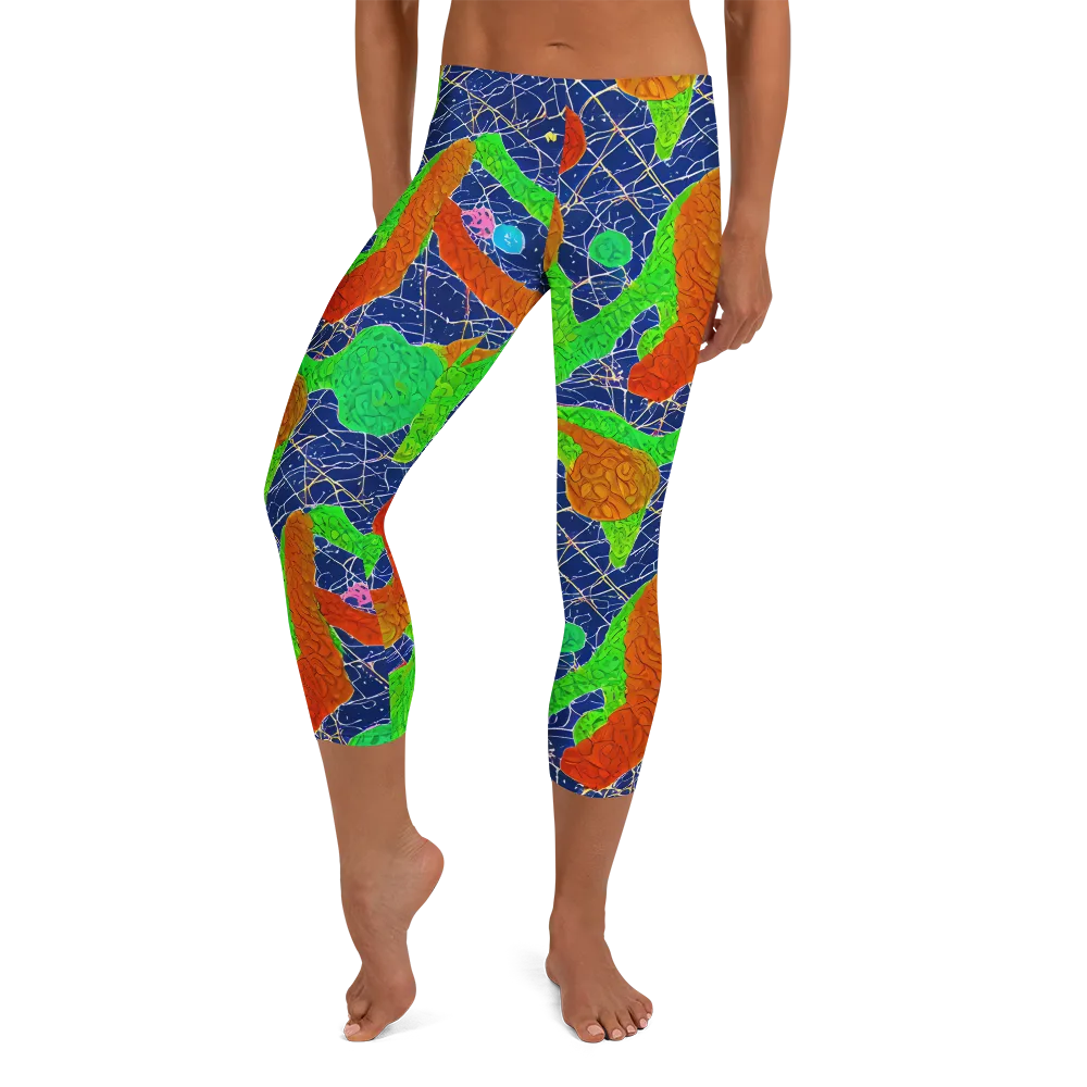 Lime Inferno on Capri Leggings — Front