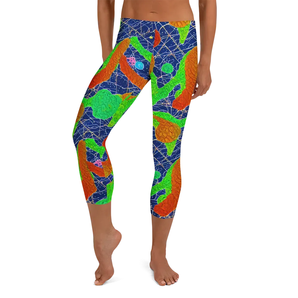 Lime Inferno on Capri Leggings — Front
