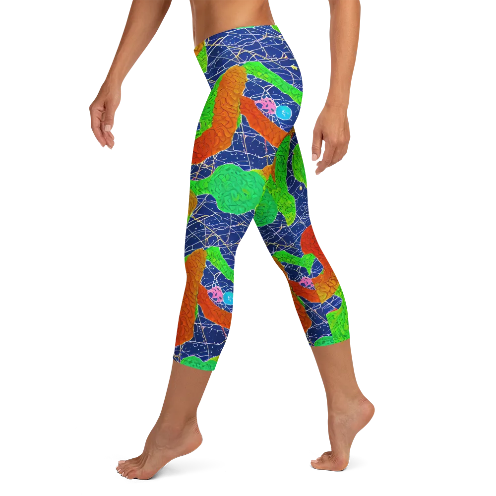 Lime Inferno on Capri Leggings — Left