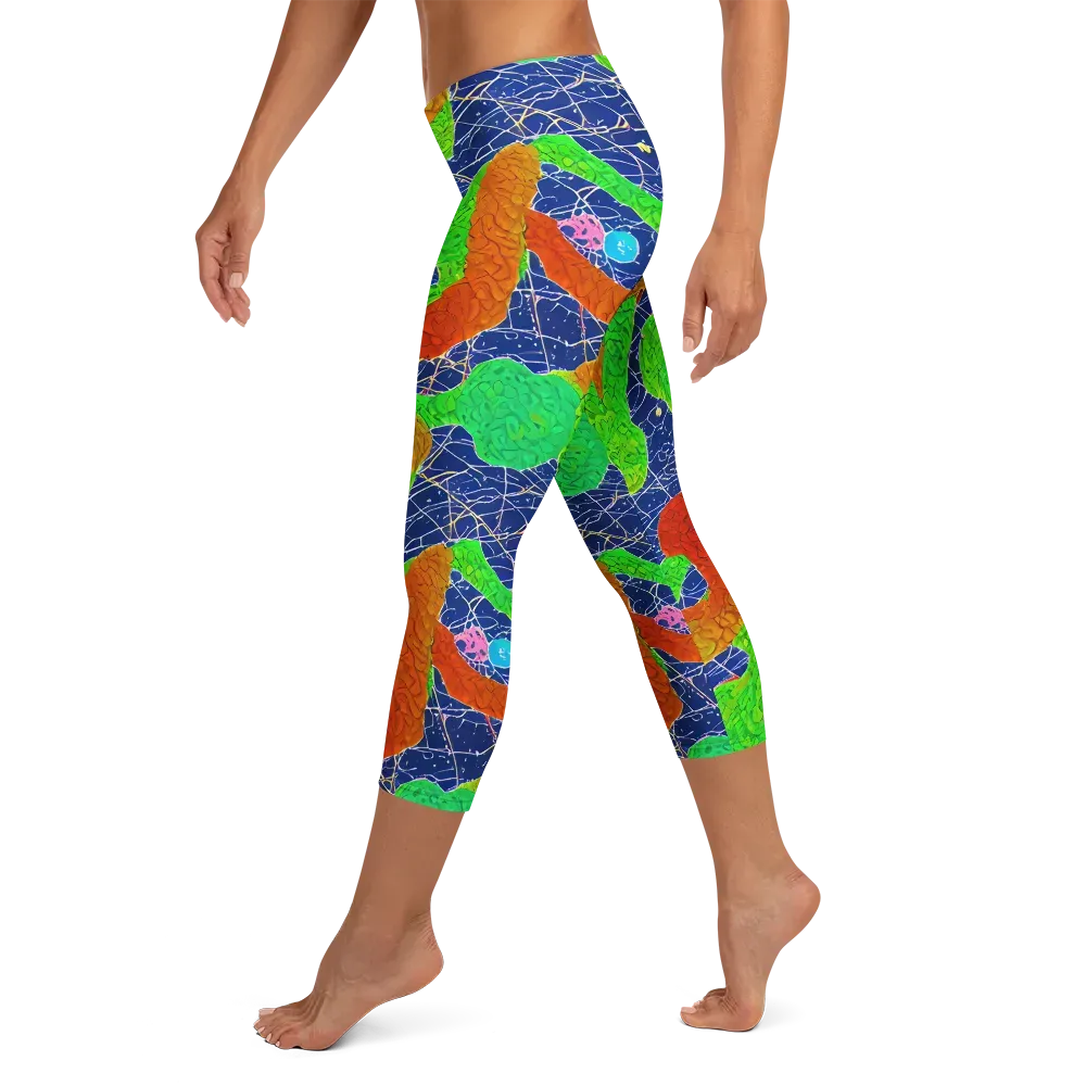 Lime Inferno on Capri Leggings — Left