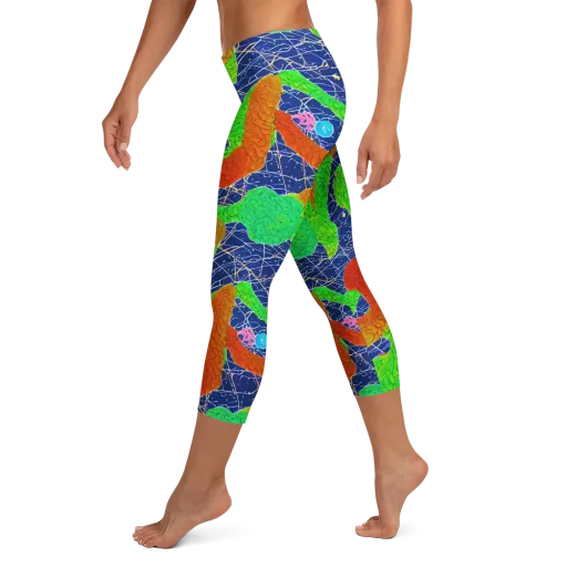Lime Inferno on a Capri Leggings