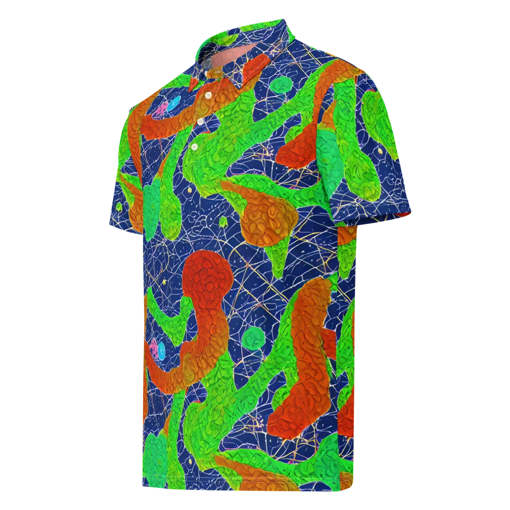 Lime Inferno on Men's Slim Fit Polo Shirt — Left Front