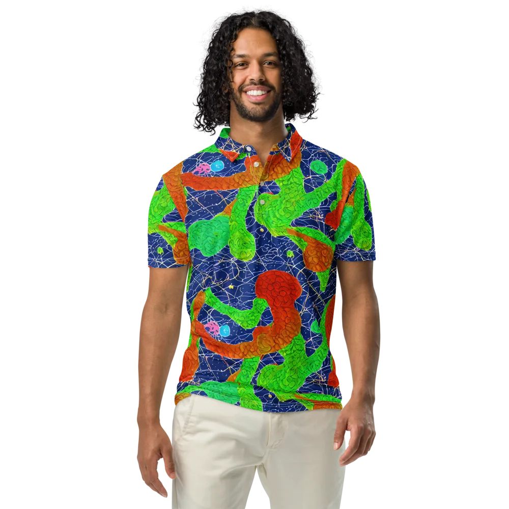 Lime Inferno on Men's Slim Fit Polo Shirt — Front
