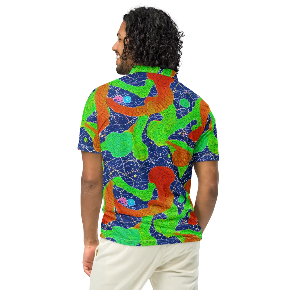 Lime Inferno on Men's Slim Fit Polo Shirt — Back
