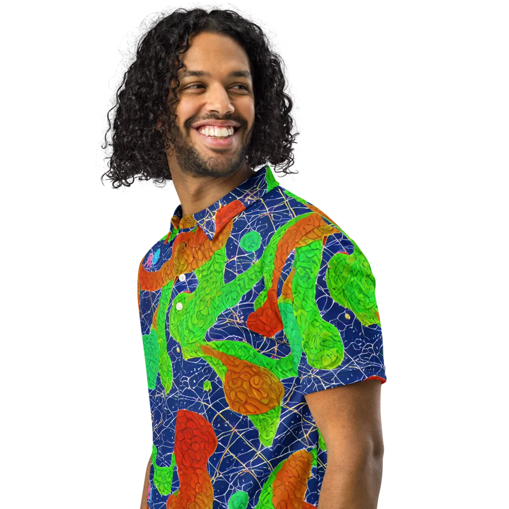 Lime Inferno on Men's Slim Fit Polo Shirt — Left Front