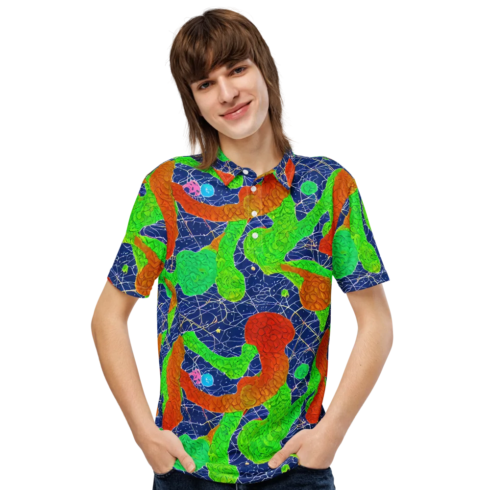 Lime Inferno on Men's Slim Fit Polo Shirt — Front
