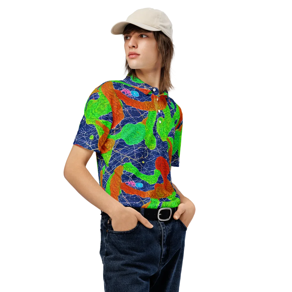 Lime Inferno on Men's Slim Fit Polo Shirt — Right Front
