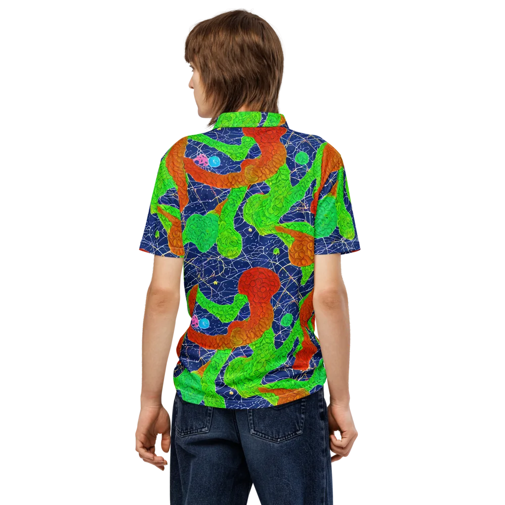 Lime Inferno on Men's Slim Fit Polo Shirt — Back