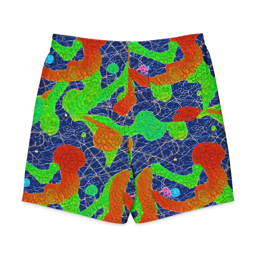 Lime Inferno on Men's Board Shorts — Back