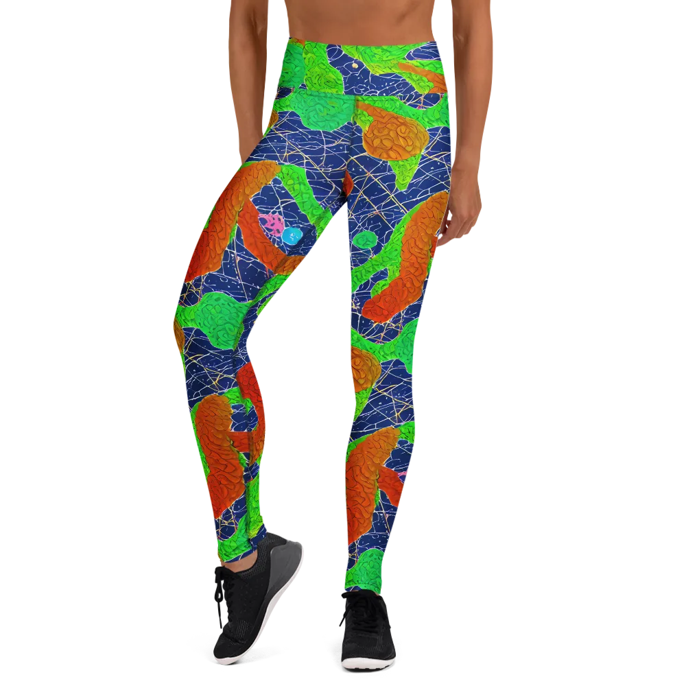 Lime Inferno on Yoga Leggings — Front