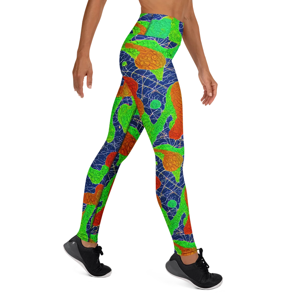 Lime Inferno on Yoga Leggings — Right