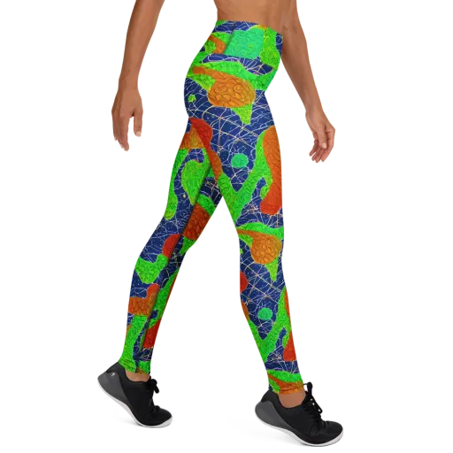 Lime Inferno on a Yoga Leggings