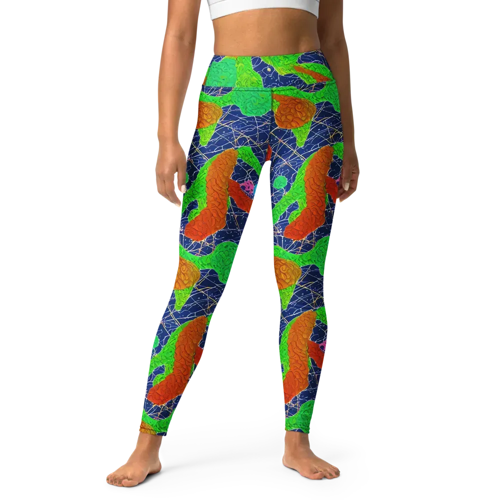 Lime Inferno on Yoga Leggings — Front