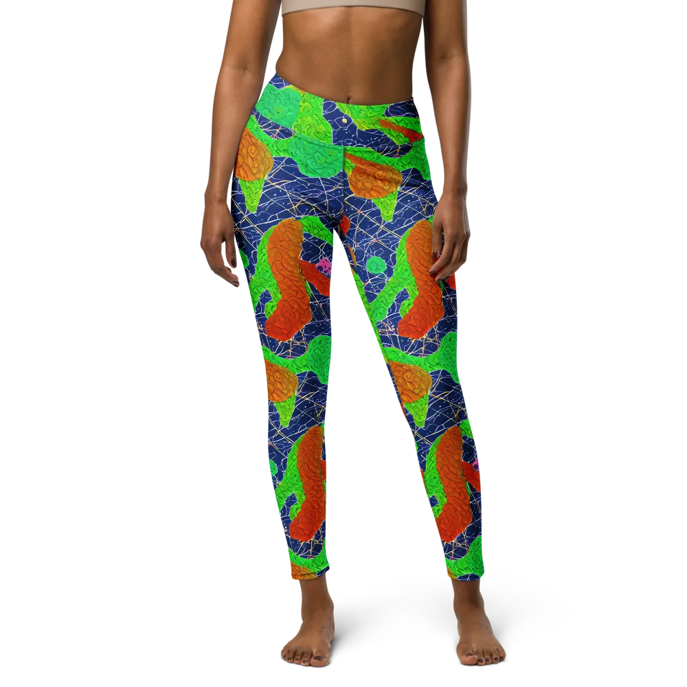 Lime Inferno on Yoga Leggings — Front