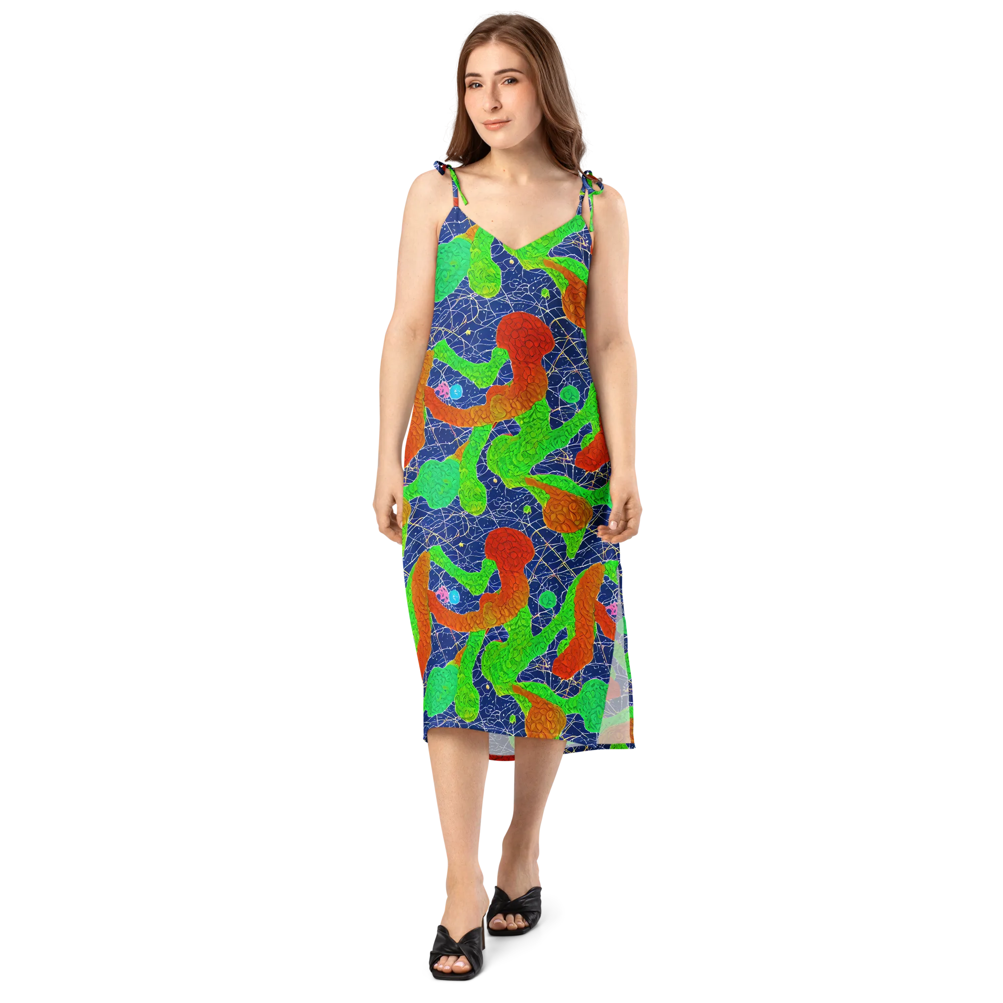 Lime Inferno on Slip Dress — Front