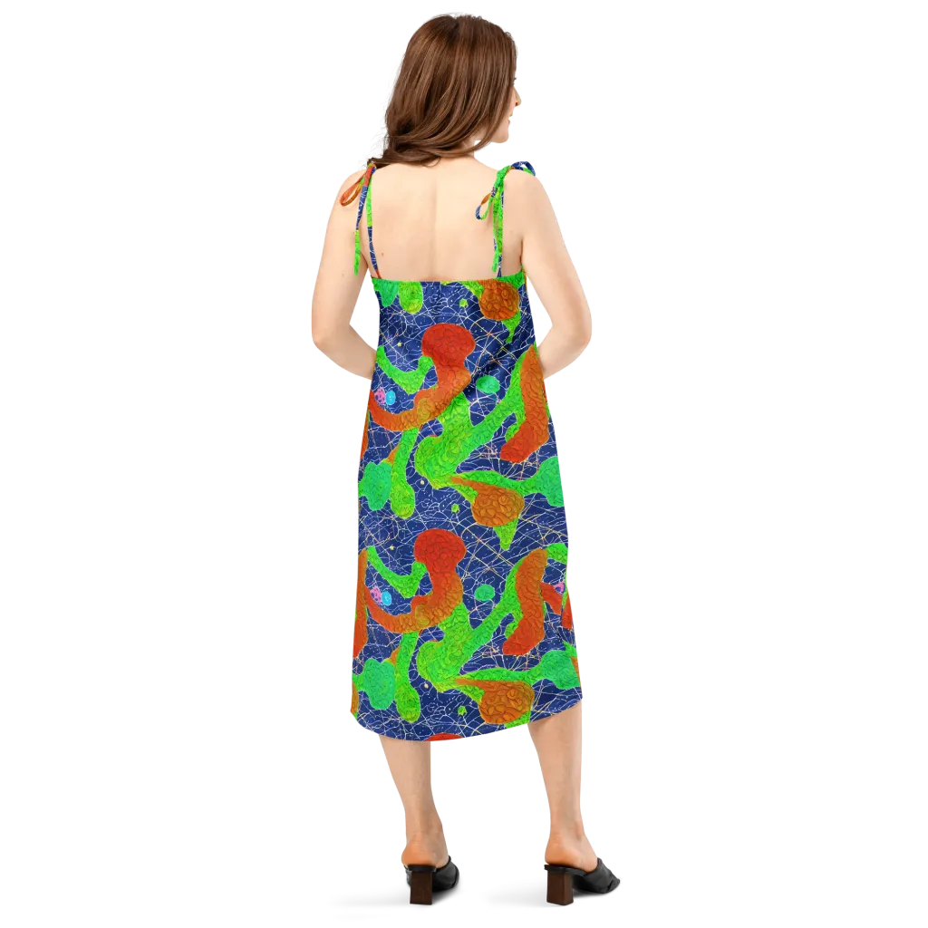 Lime Inferno on Slip Dress — Back