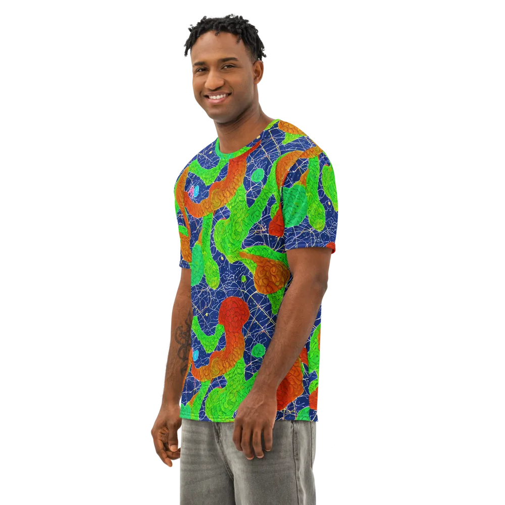 Lime Inferno on Men's Cotton Crew Neck T-Shirt — Left Front