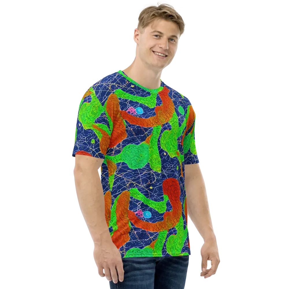Lime Inferno on Men's Crew Neck T-Shirt — Right