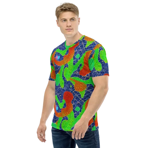 Lime Inferno on a Men's Crew Neck T-Shirt