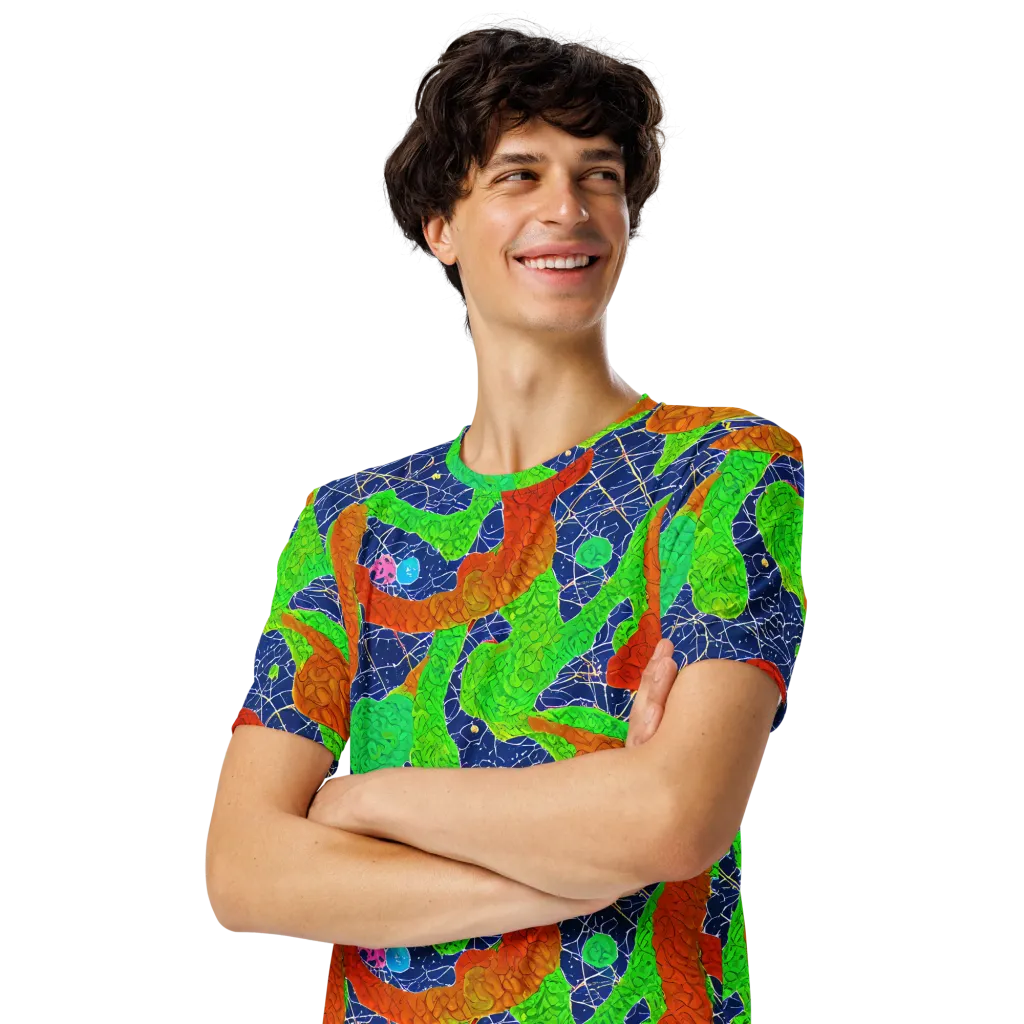 Lime Inferno on Men's Crew Neck T-Shirt — Left Front