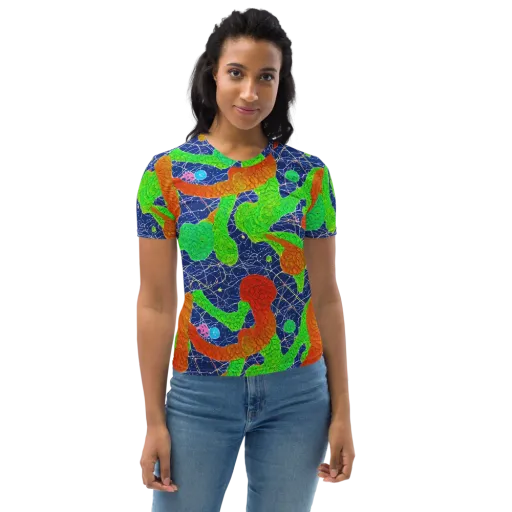 Lime Inferno on a Women's Crew Neck T-Shirt