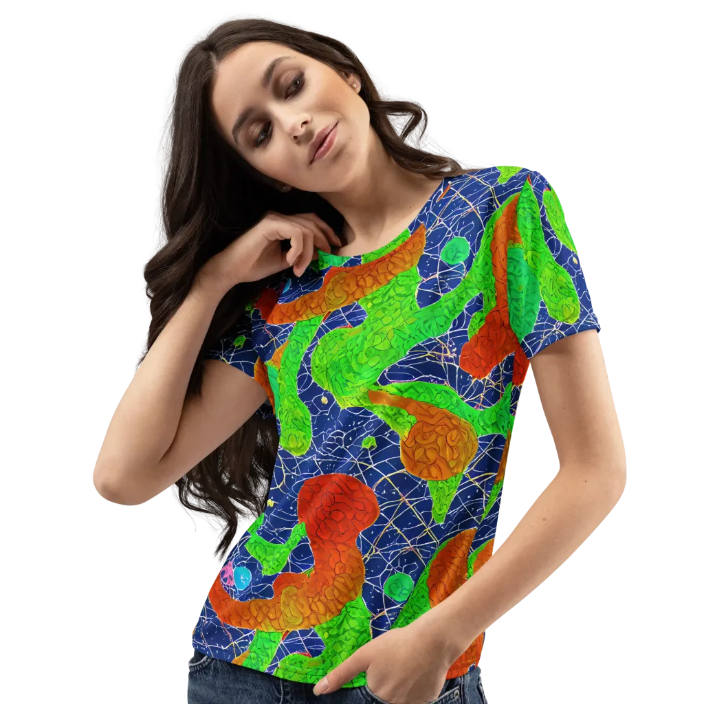 Lime Inferno on Women's Crew Neck T-Shirt — Left Front