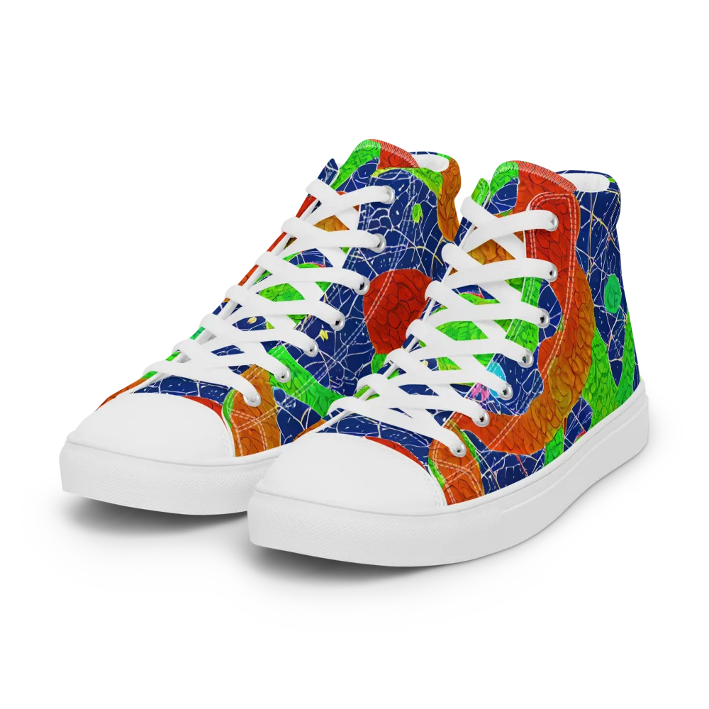 Lime Inferno on Women's High Top Canvas Shoes — Left Front