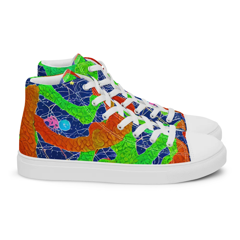 Lime Inferno on Women's High Top Canvas Shoes — Right