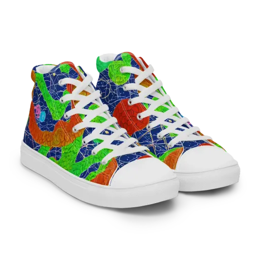 Lime Inferno on a Women's High Top Canvas Shoes