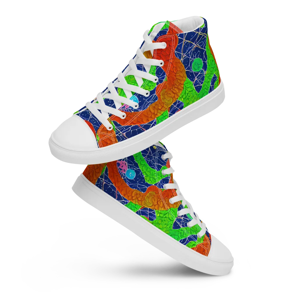 Lime Inferno on Women's High Top Canvas Shoes — Front