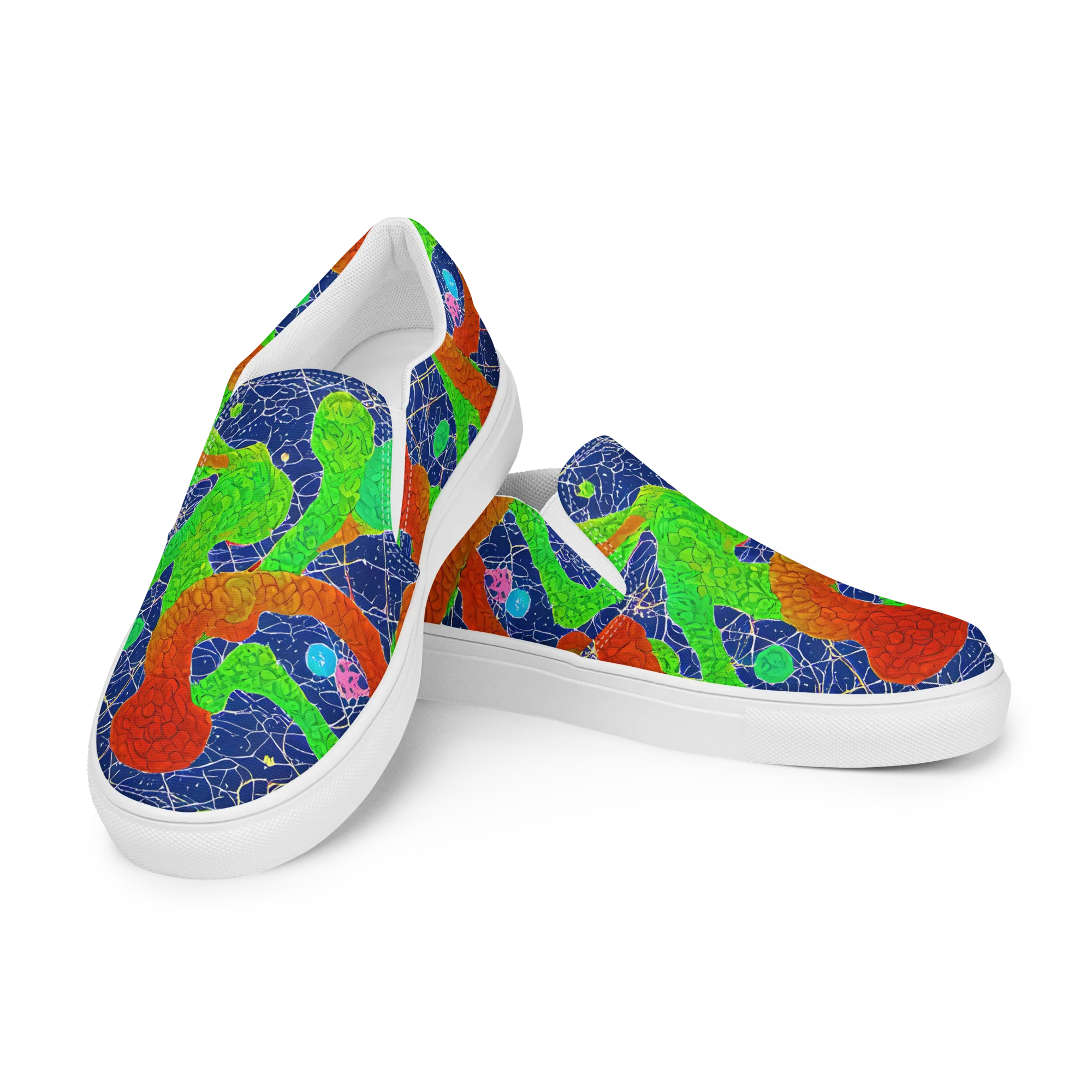 Lime Inferno on Men's Slip-On Canvas Shoes — Left Front