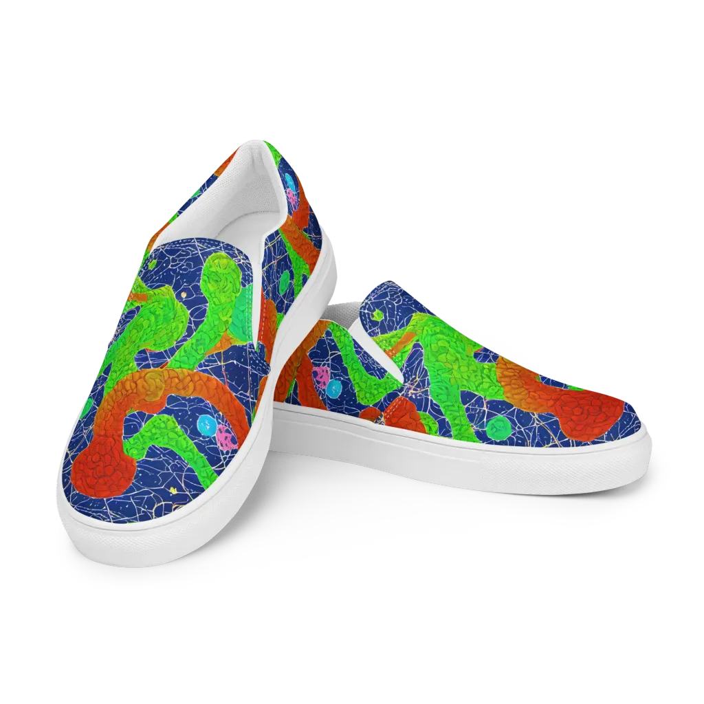 Lime Inferno on Men's Slip-On Canvas Shoes — Left Front
