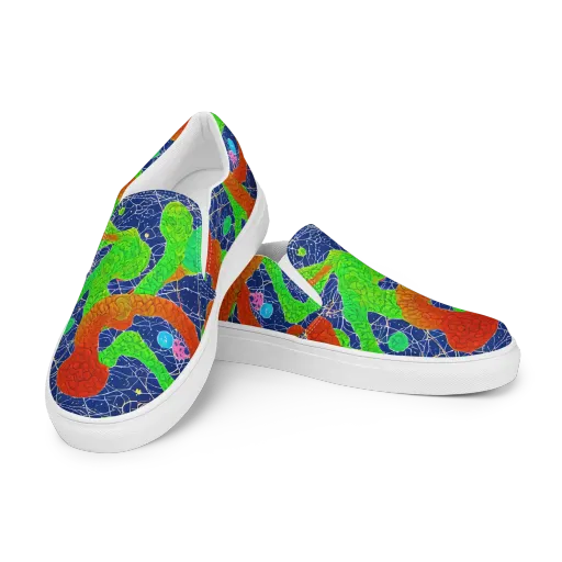 Lime Inferno on a Men's Slip-On Canvas Shoes