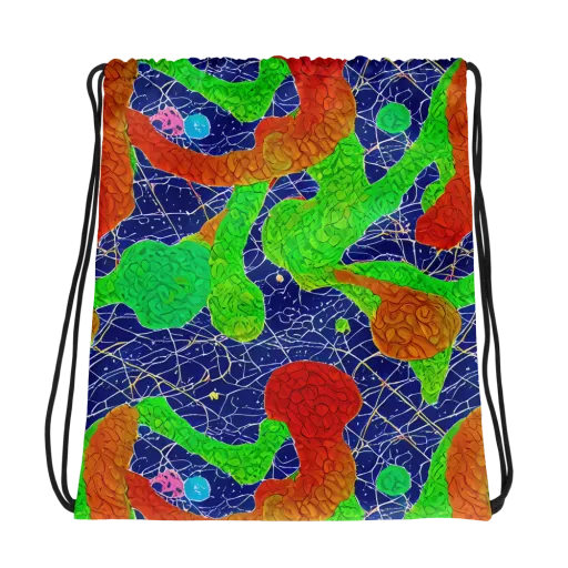 Lime Inferno on a Drawstring Bag