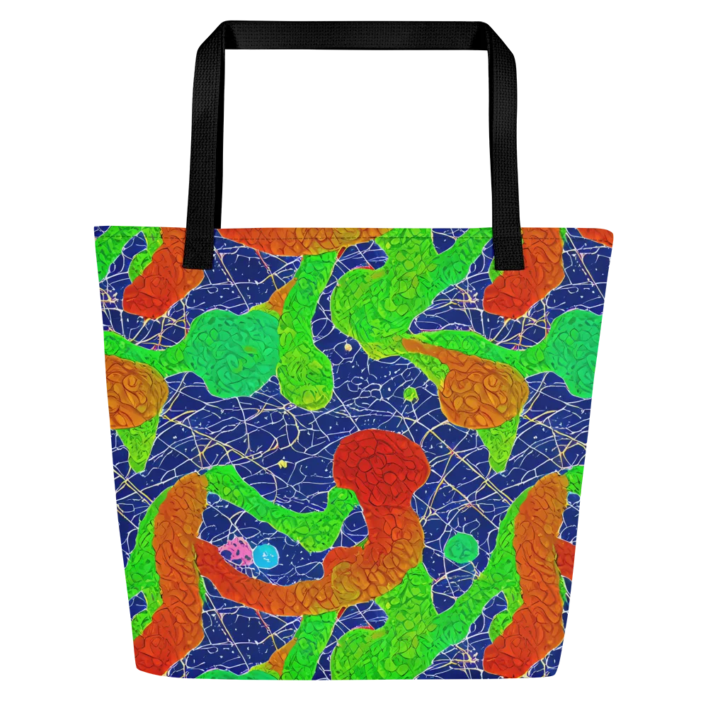 Lime Inferno on Large Tote Bag W/ Pocket — Front