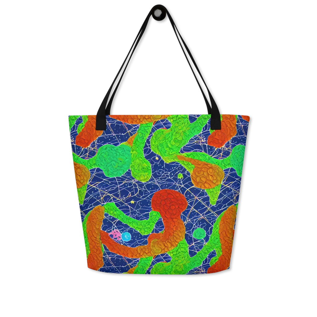 Lime Inferno on Large Tote Bag W/ Pocket — Front