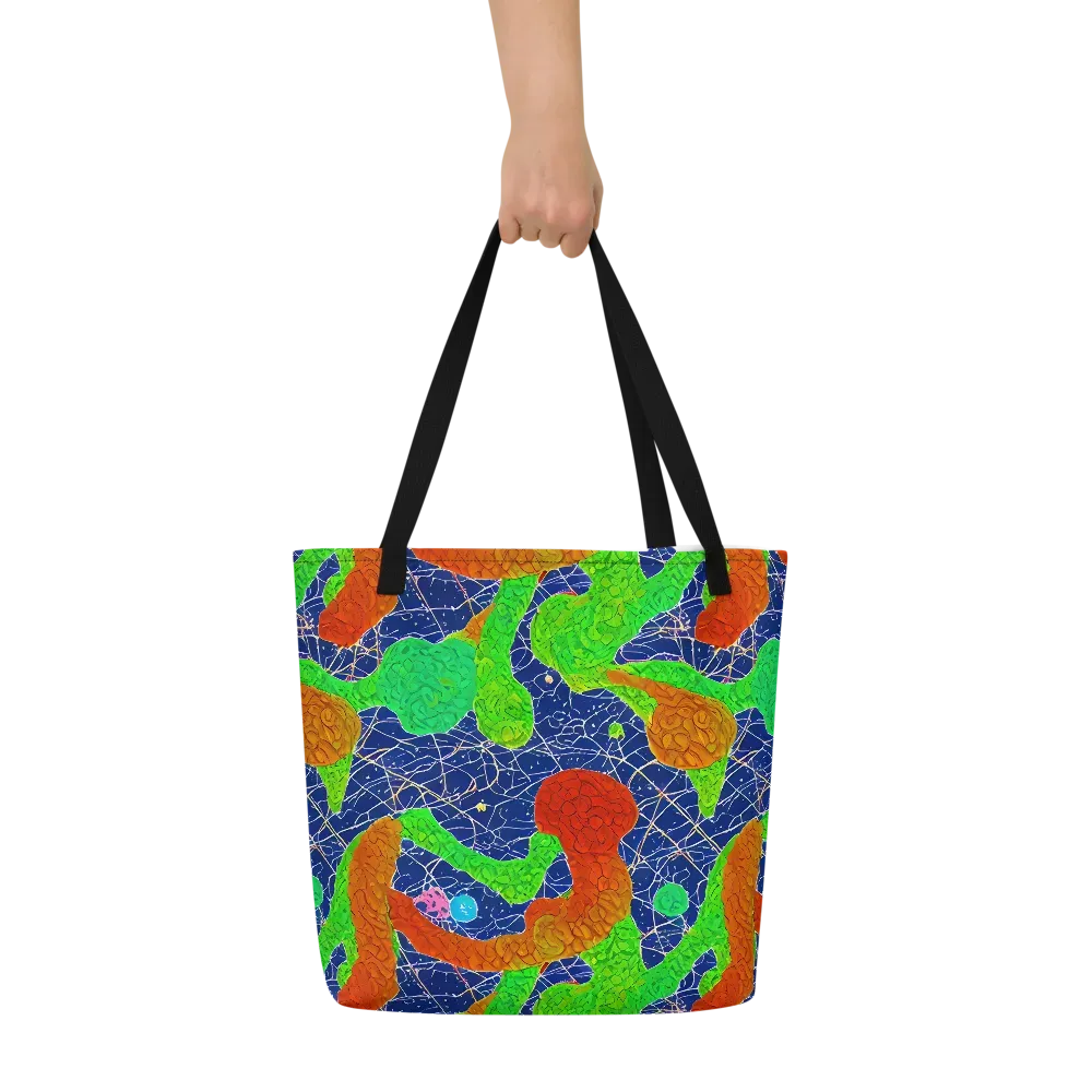 Lime Inferno on Large Tote Bag W/ Pocket — Front