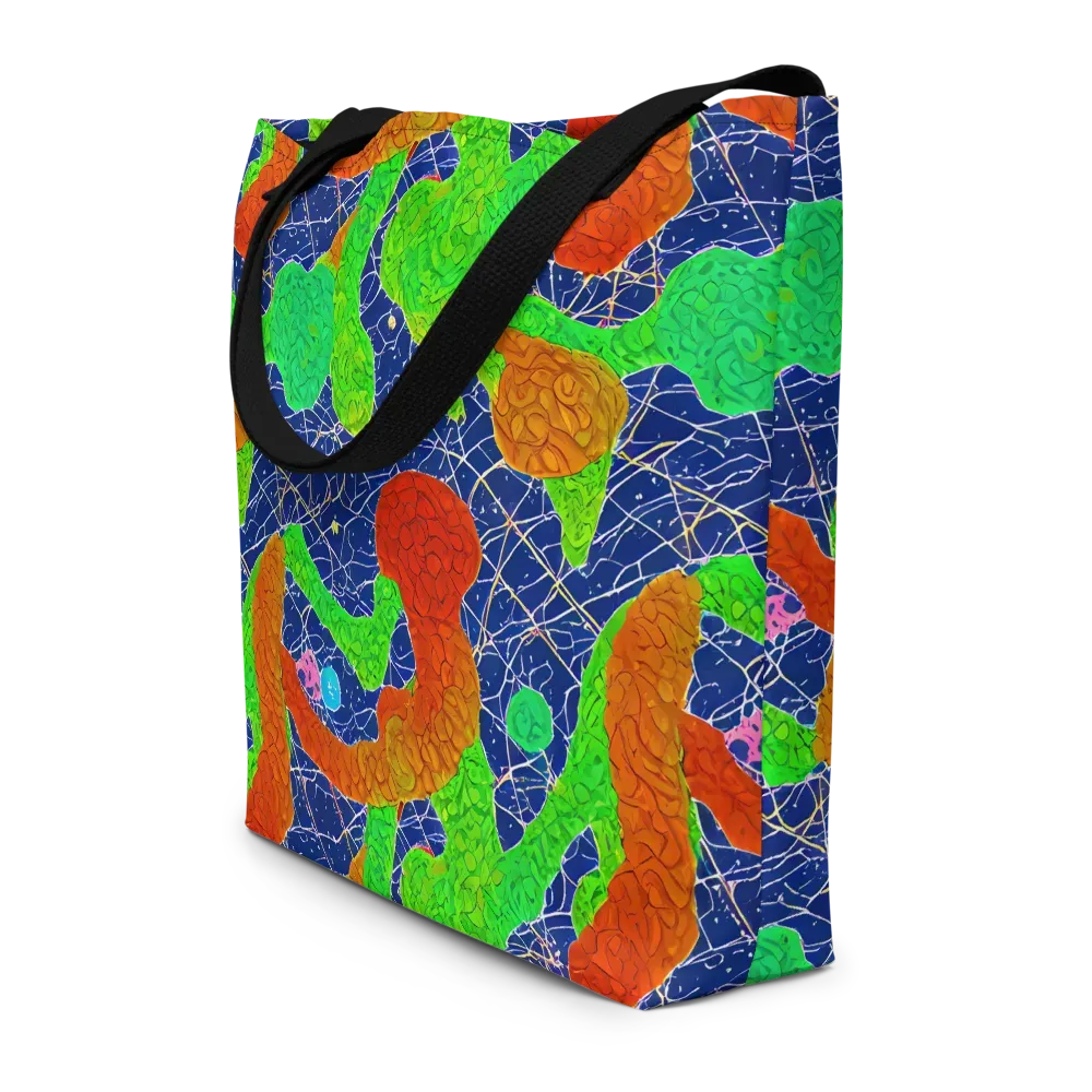 Lime Inferno on Large Tote Bag W/ Pocket — Front