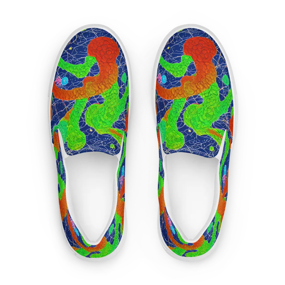 Lime Inferno on Women's Slip-On Canvas Shoes — Front