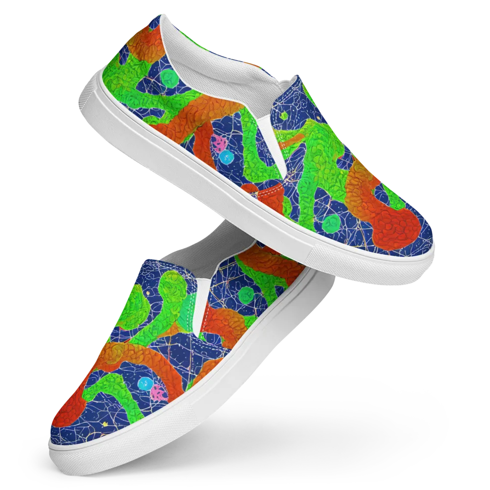 Lime Inferno on Women's Slip-On Canvas Shoes — Front