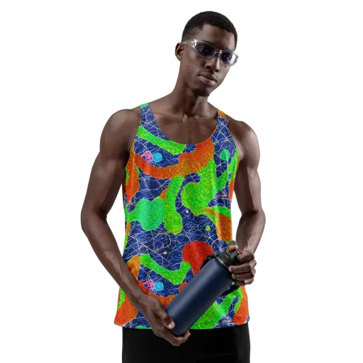 Lime Inferno on a Men's Tank Top