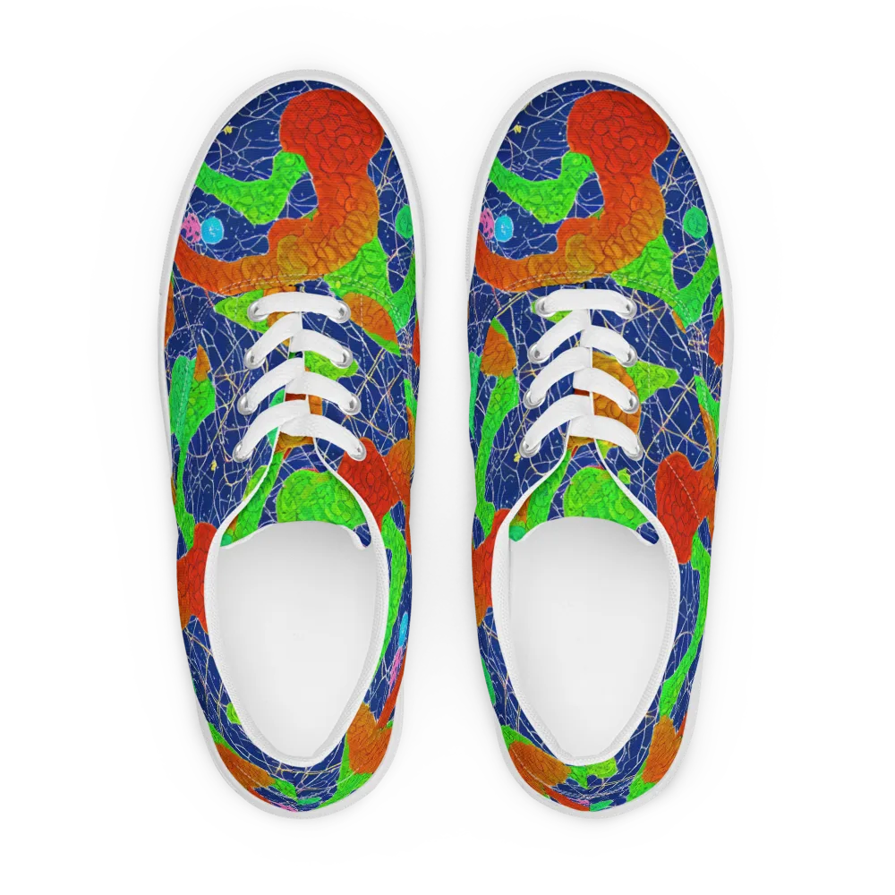 Lime Inferno on Men's Lace-Up Canvas Shoes — Front