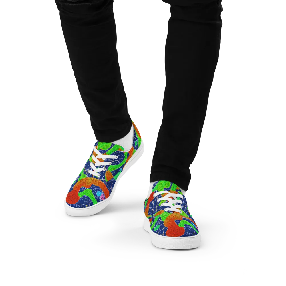 Lime Inferno on Men's Lace-Up Canvas Shoes — Front