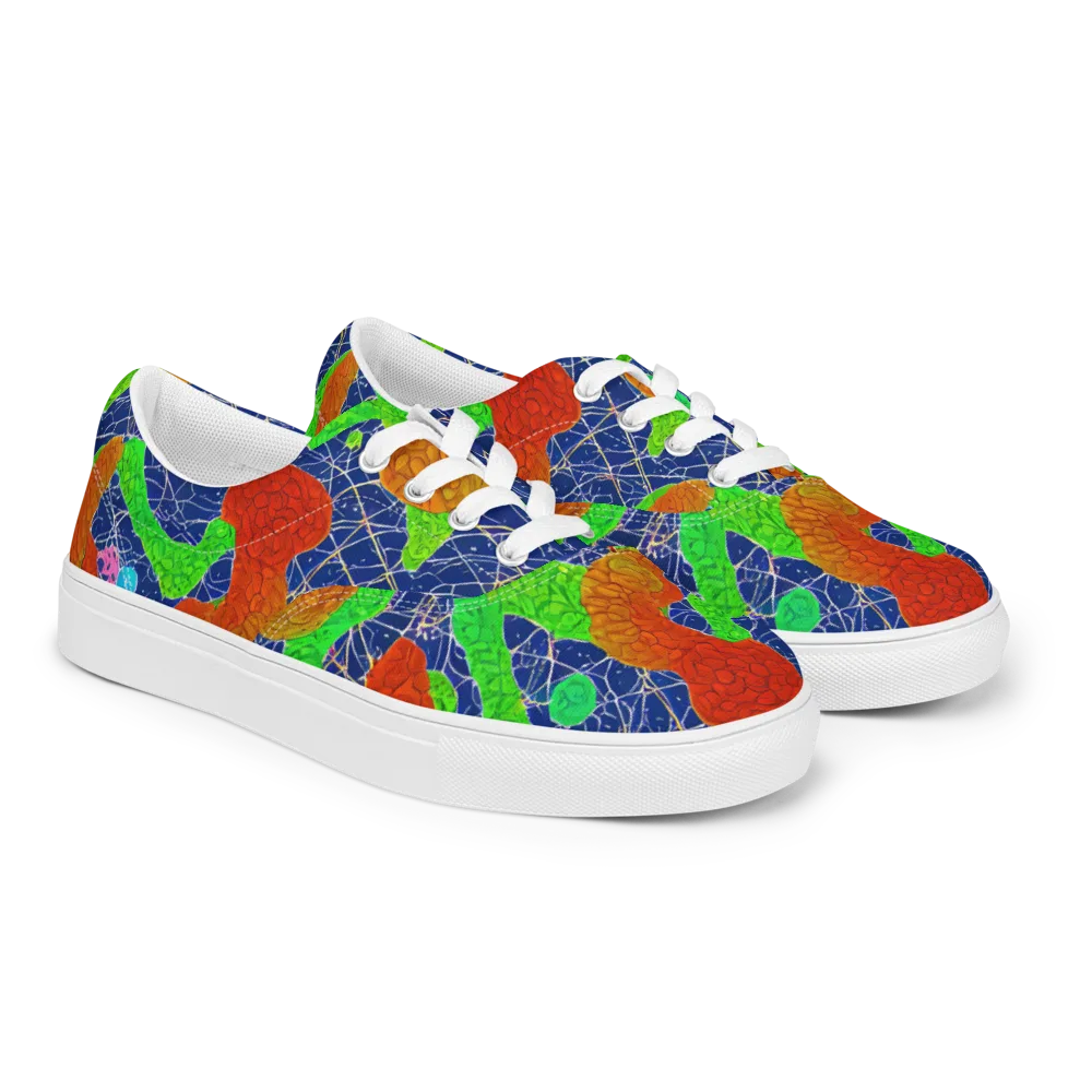 Lime Inferno on Men's Lace-Up Canvas Shoes — Right Front