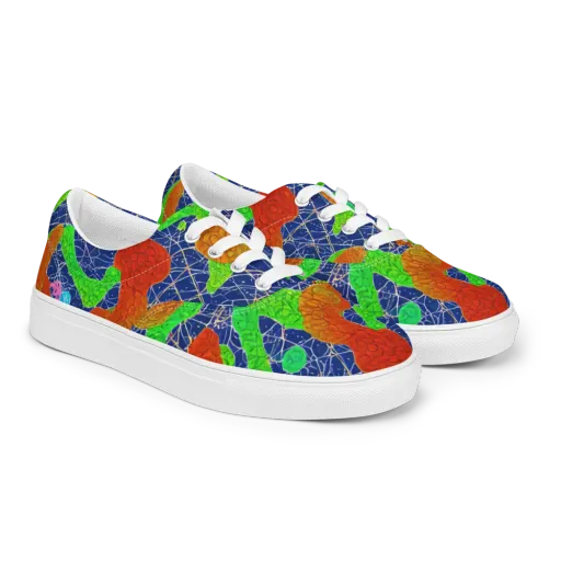 Lime Inferno on a Men's Lace-Up Canvas Shoes