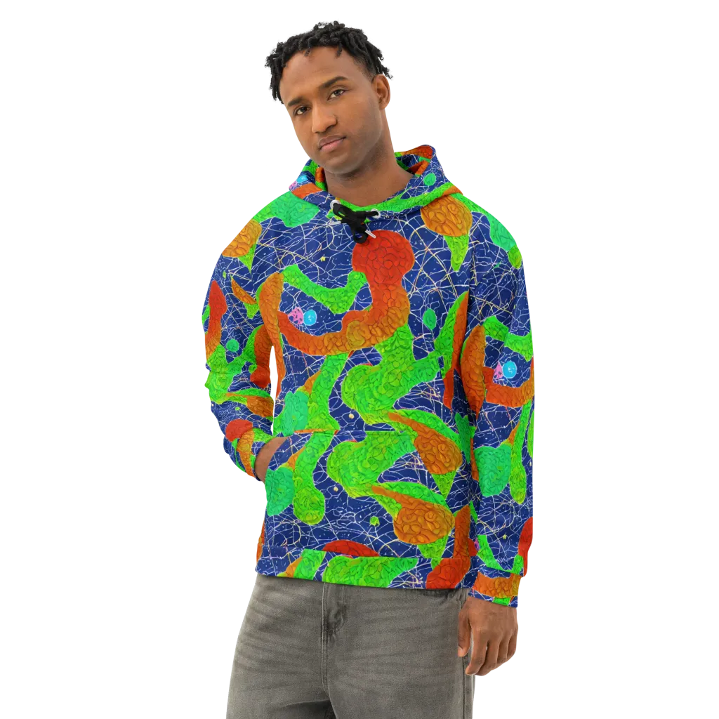 Lime Inferno on Cotton Hoodie — Left Front