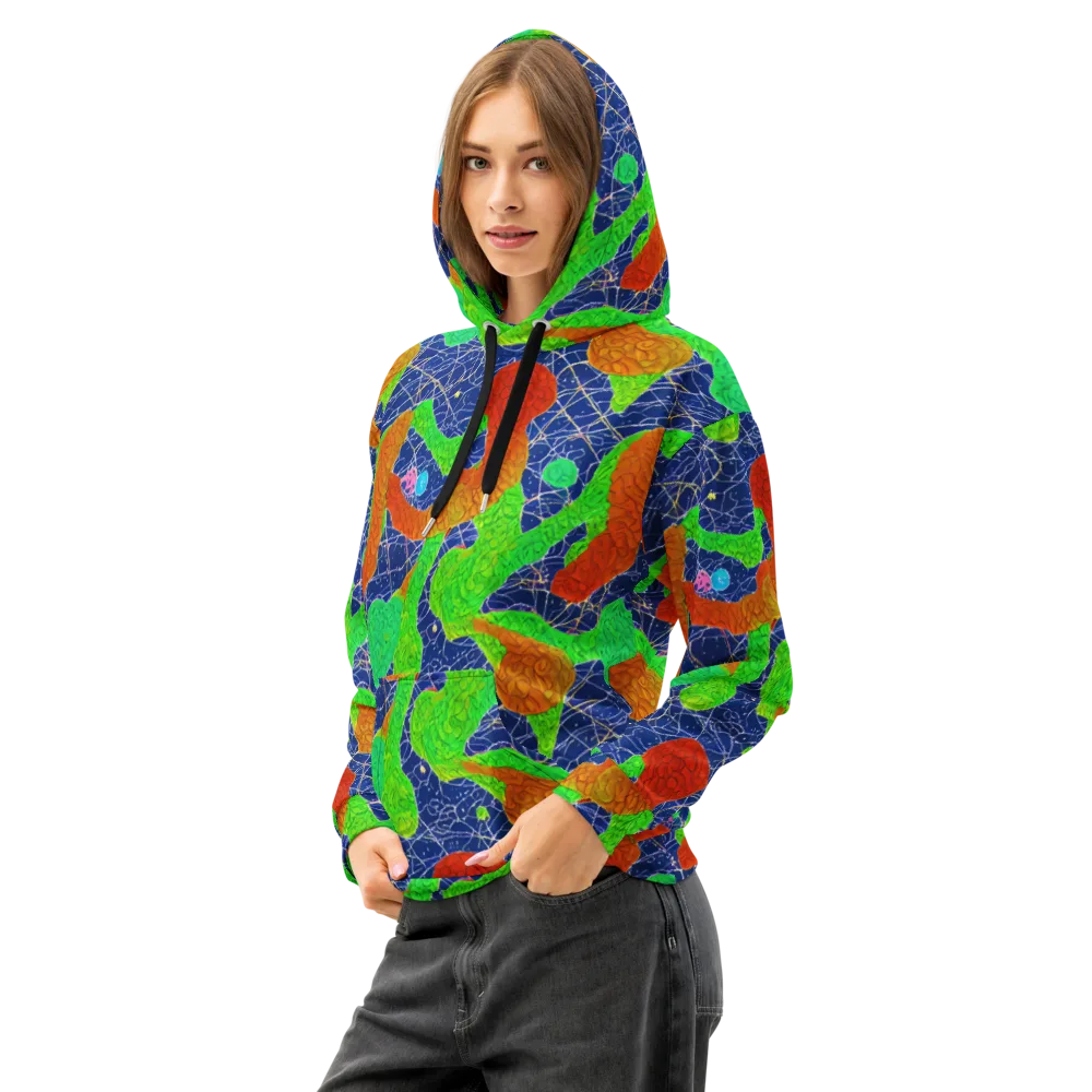 Lime Inferno on Cotton Hoodie — Left Front