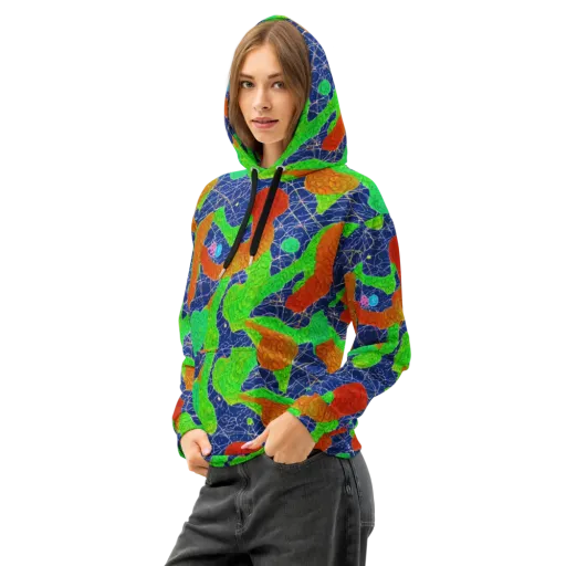 Lime Inferno on a Cotton Hoodie